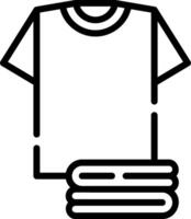A shirt and a stack of towels on a white background vector