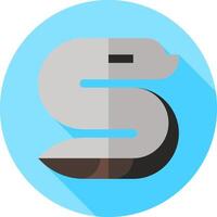 A snake icon with a long shadow vector
