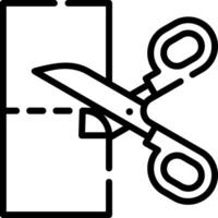 A pair of scissors cutting a piece of paper vector