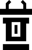 A black and white icon of a box with a number on it vector