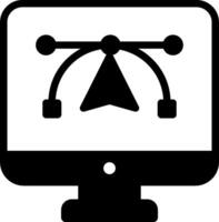 A computer monitor with a triangle on it vector
