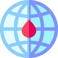A globe with a red drop in the center vector