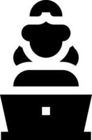 A black and white silhouette of a person sitting in a chair vector