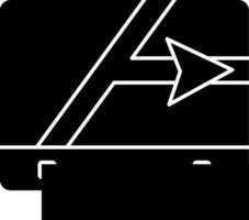 A black and white icon of a computer vector