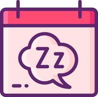 A calendar with a speech bubble and a cloud vector