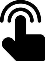 A black hand with a wifi symbol on it vector