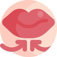 A red lips with arrows pointing to the left vector