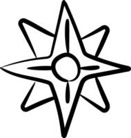 A black and white drawing of a star with a star in the middle vector
