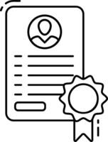 Certificate of completion line icon illustration vector
