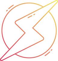 A lightning bolt in a circle with a yellow and orange color vector