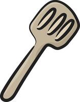 A wooden spatula with a handle on a white background vector