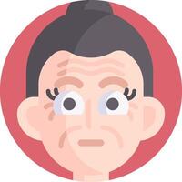 An old woman with a big frown on her face vector