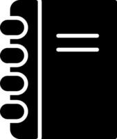 A black notebook icon on a white background vector