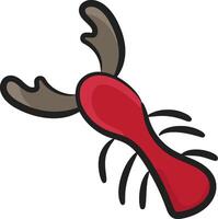 A cartoon crab with a red tail and long legs vector