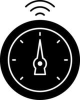 A black and white clock with wifi symbol vector