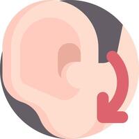 An ear with a red arrow pointing to the right vector