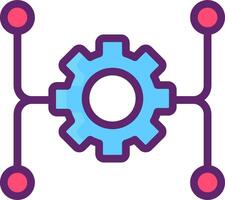 A gear wheel with four red dots on it vector