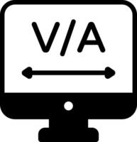 A computer monitor with the word av and arrow pointing to it vector