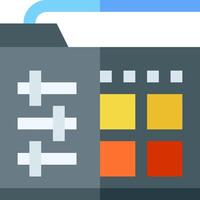 A calculator with a blue and yellow background vector