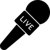 A microphone with the word live on it vector