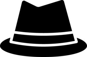A black hat with a white stripe on it vector