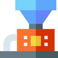 A flat icon of a machine with a blue light vector