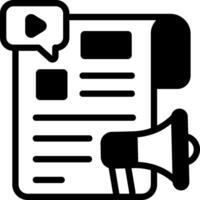 A newspaper with a megaphone icon vector