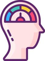 A person's head with a brain meter icon vector