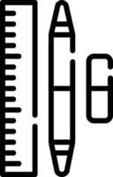 A ruler, pencil and ruler icon vector