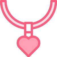A pink necklace with a heart on it vector