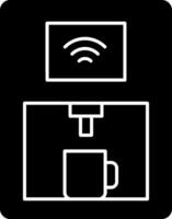 A coffee maker with a wifi icon vector