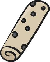 A rolled up piece of dough with black dots vector