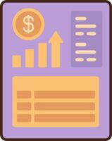 A flat icon of a business document and a dollar sign vector
