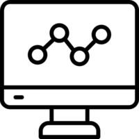 A computer monitor with a graph on it vector