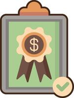 Clipboard with dollar sign and check mark illustration vector