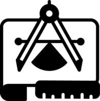 An icon of a compass and ruler vector