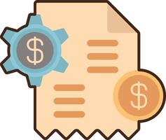 A paper with money and gears on it vector