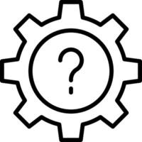 A gearwheel with a question mark on it vector