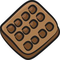 A chocolate bar with a square shape on it vector