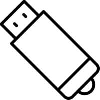 Usb drive icon outline vector