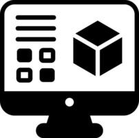 A computer monitor with a box on it vector
