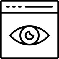 An eye icon on a computer screen vector