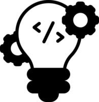 A light bulb with gears inside it vector