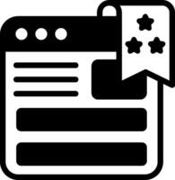 A black and white icon of a website vector