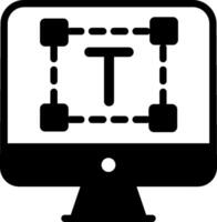 A computer monitor with the letter t on it vector