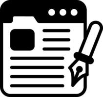A pen and paper icon with a paper document vector