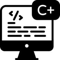 A computer monitor with a c and c icon vector