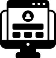A computer monitor with a person on it vector