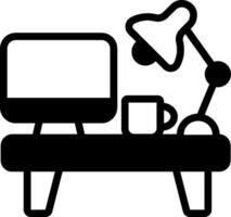 Computer desk icon vector