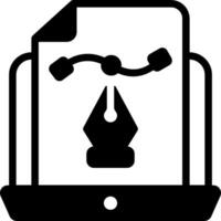 A tablet with a pen and a paper clip vector
